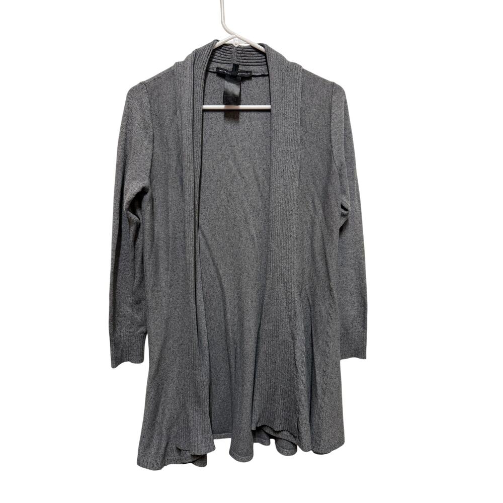 White House Black Market Gray sweater Cardigan Size Medium